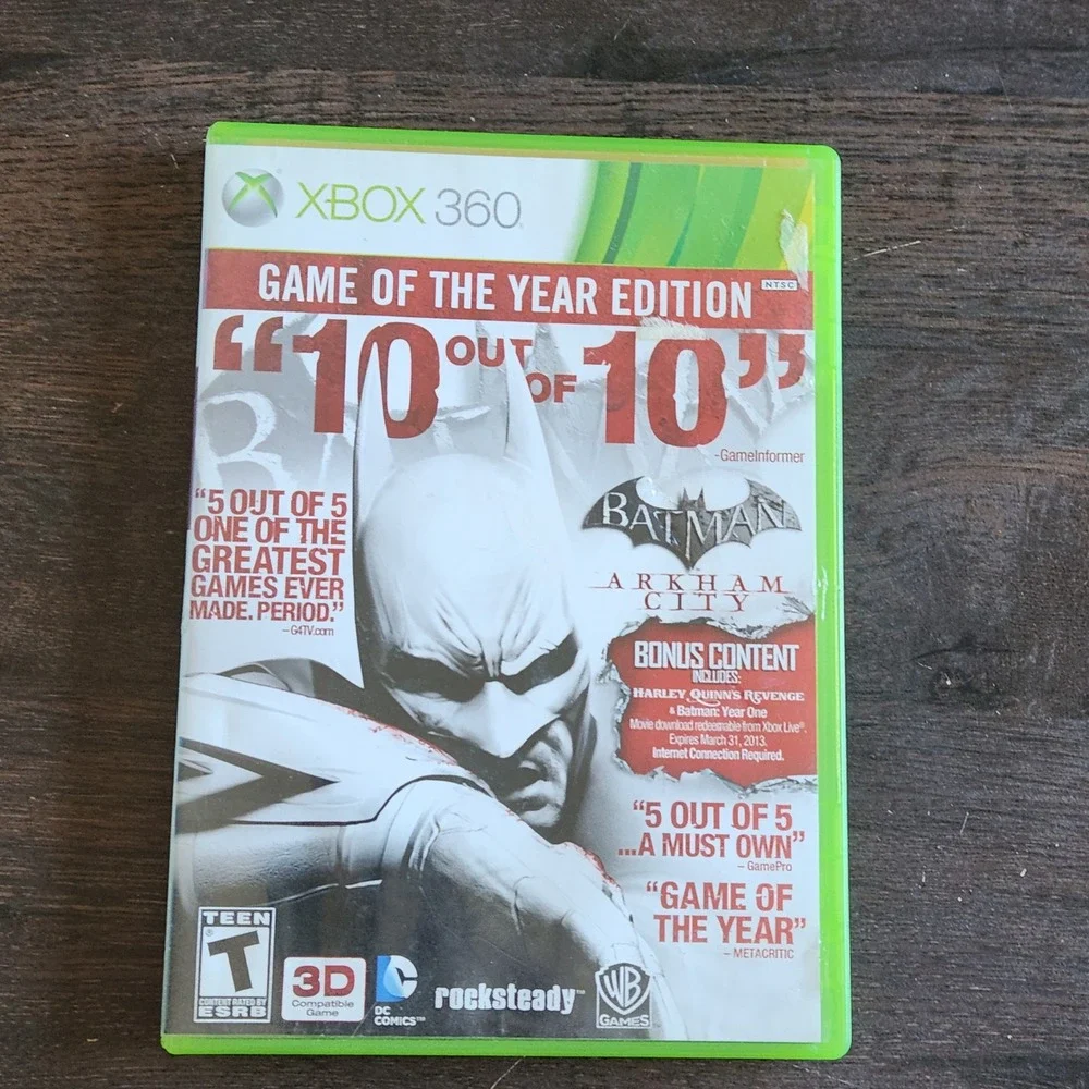Batman Arkham City Game of‎ the Year Edition Xbox 360 Complete 2 Disc Set